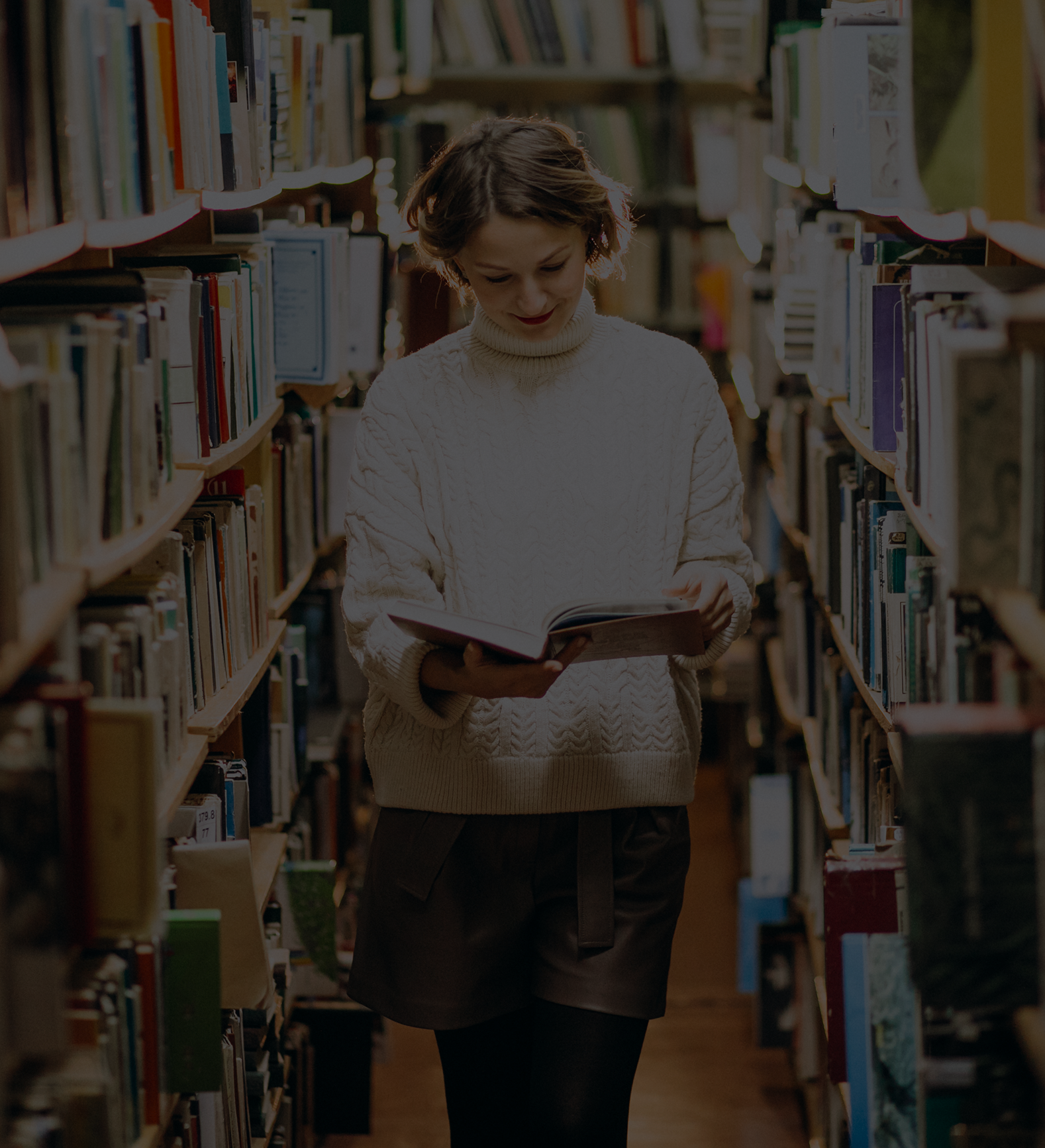 young woman studying library 1